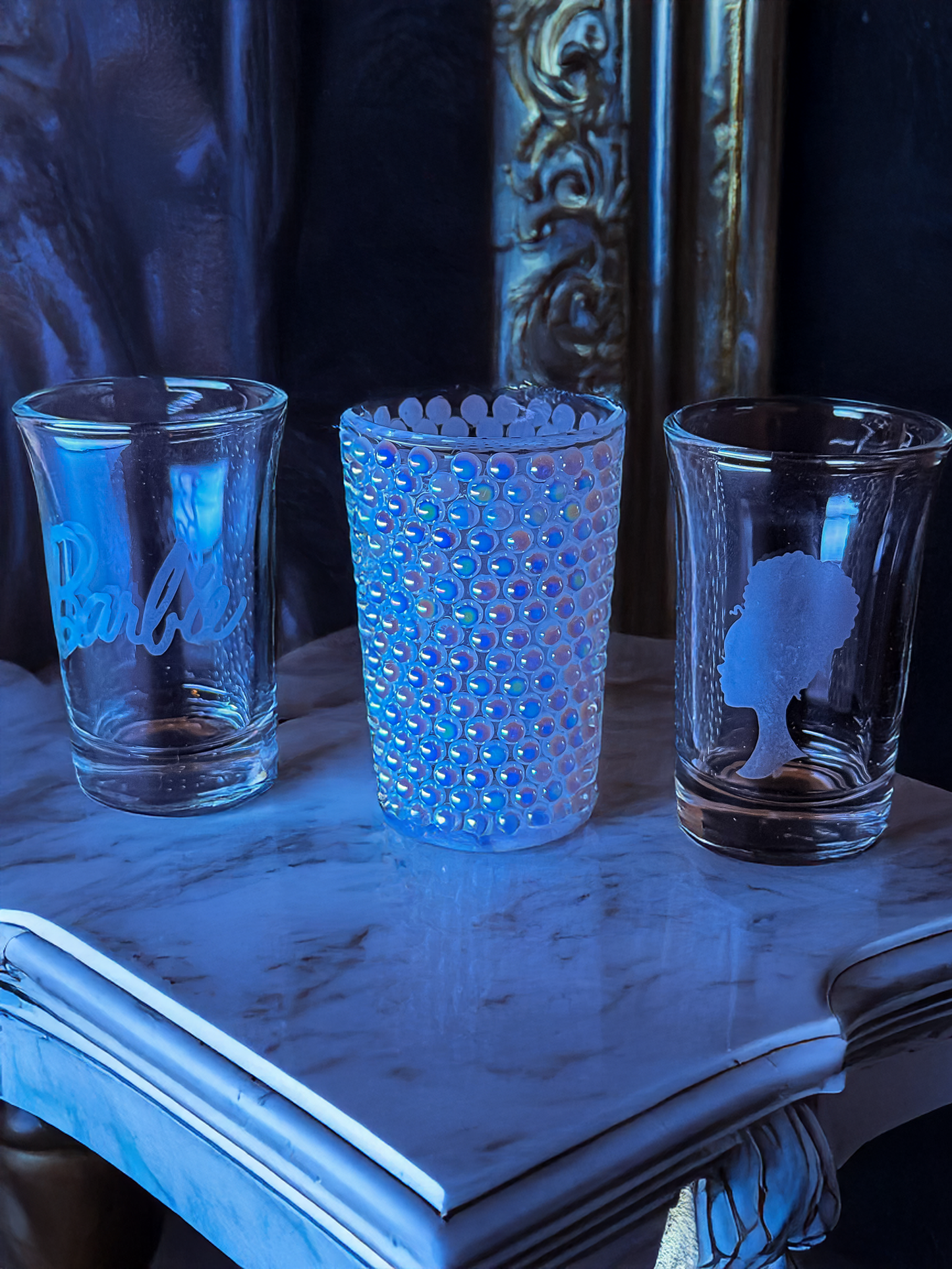 Character Etched Shot Glass Sets -Set of 3