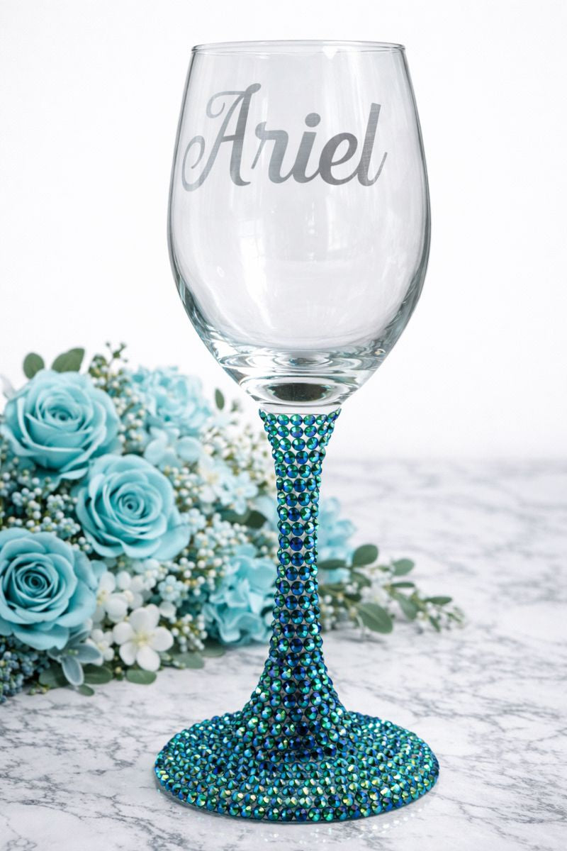 Custom Etched Wine Glass