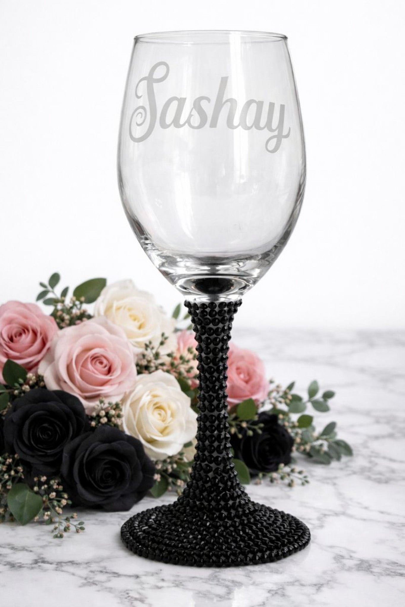 Custom Etched Wine Glass