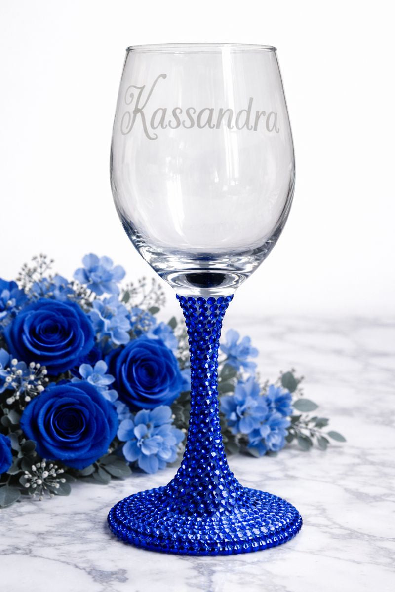 Custom Etched Wine Glass