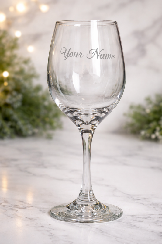 Custom Etched Wine Glass