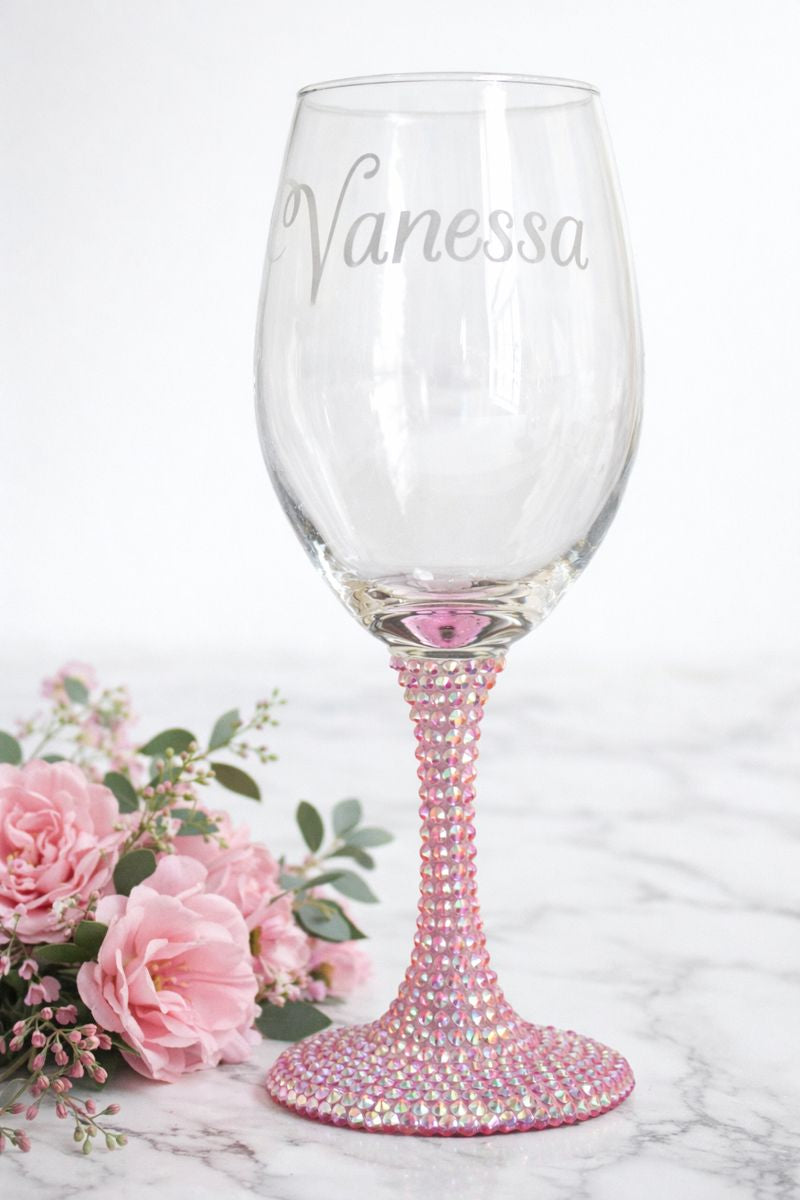 Custom Etched Wine Glass