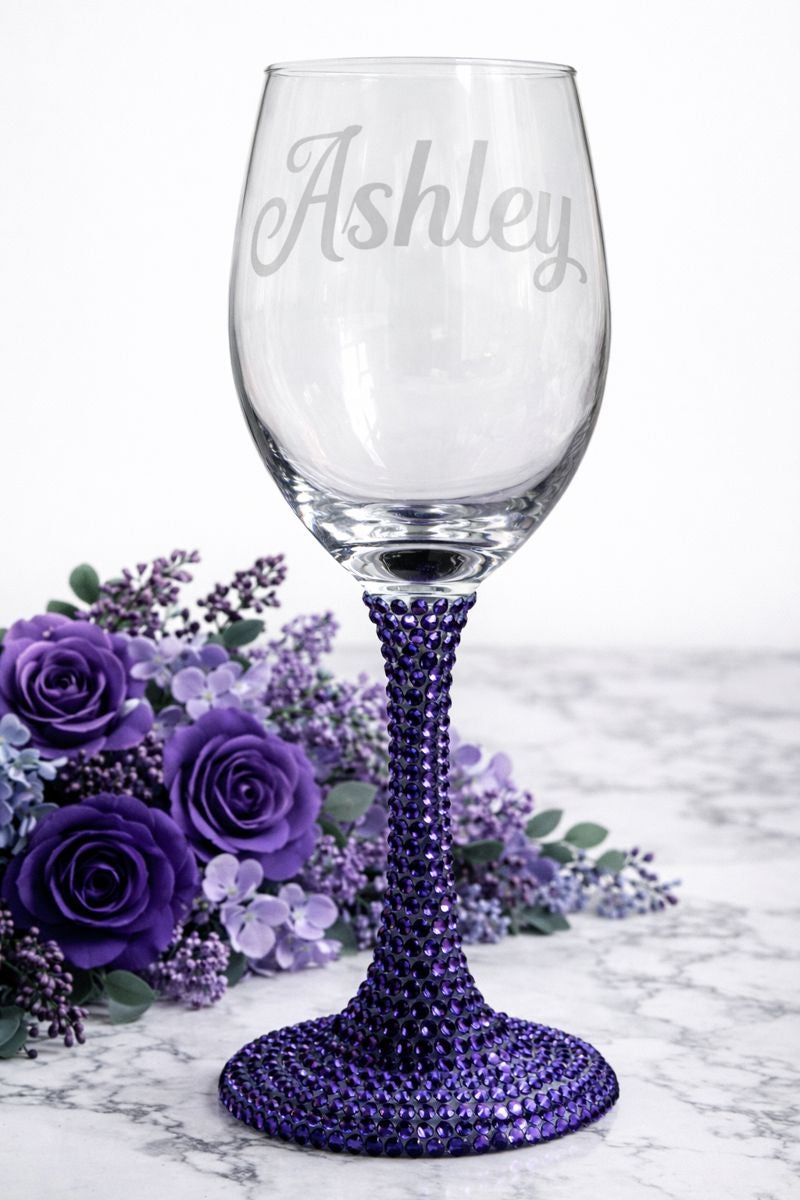Custom Etched Wine Glass