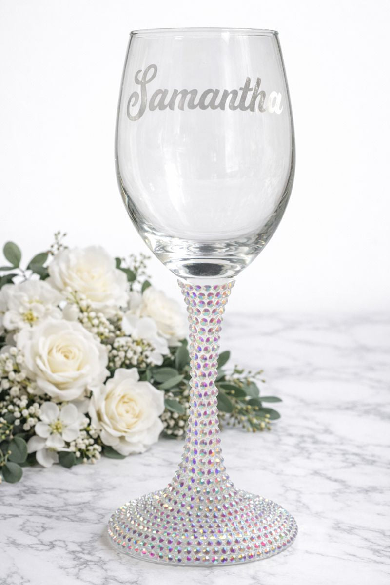 Custom Etched Wine Glass